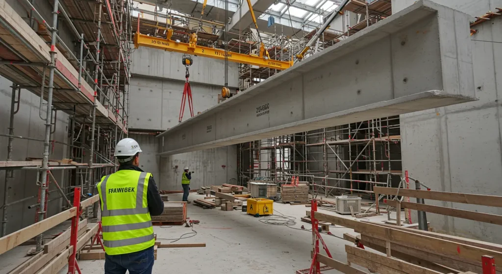 pre-fabricated concrete support beam